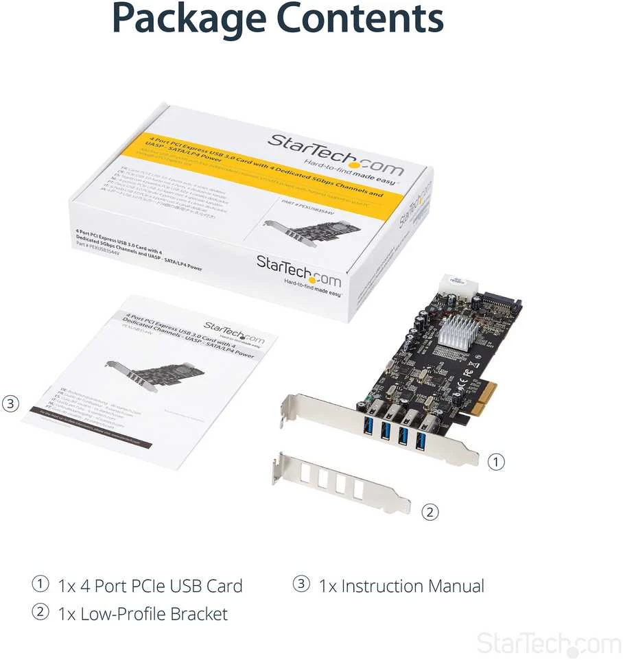Kontroler StarTech PCIe 2.0 x4 - 4x USB 3.0 (PEXUSB3S44V)
