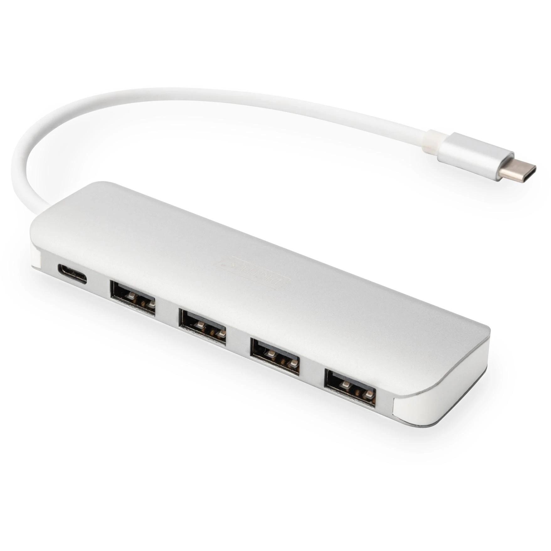 DIGITUS DA-70242-1 DIGITUS HUB 4 prievadų USB 3.0 SuperSpeed su C tipo maitinimo tiekimu aliuminio