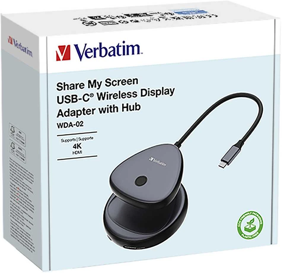 Verbatim belaidis vaizdo perdavimo adapteris 4K USB-C Share My Screen 32147