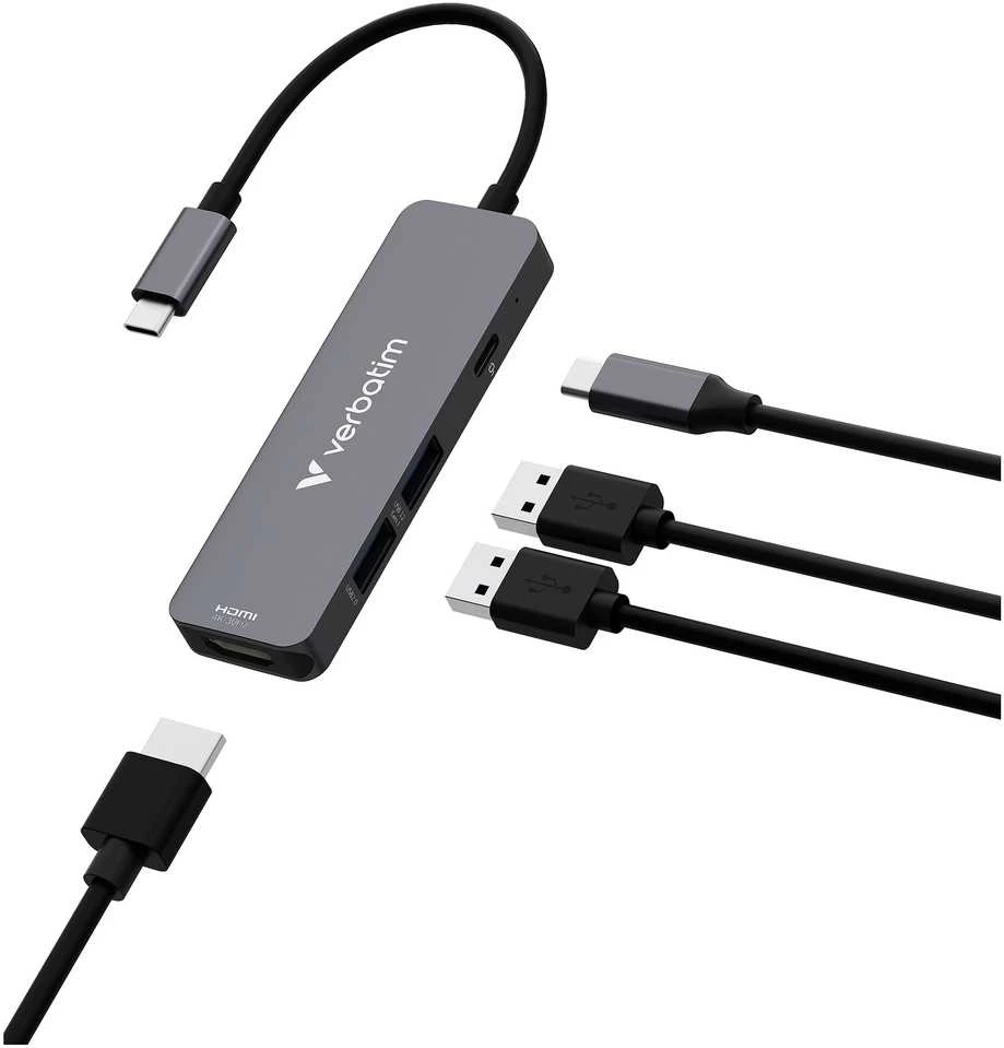 USB Hub Verbatim USB-C/HDMI/USB-A 3.2/USB-A 2.0 aliuminio korpusas 32155