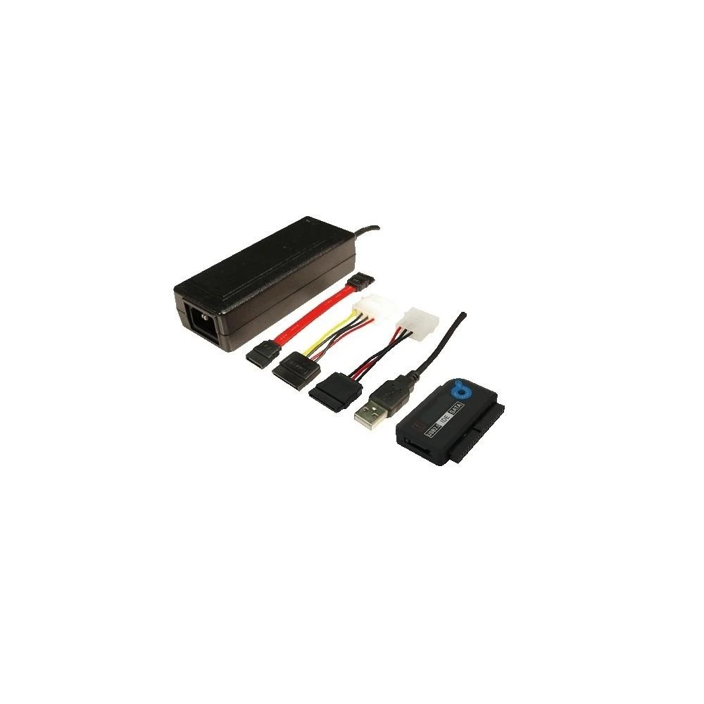 LogiLink Adapteris USB 2.0 iki 2.5 + 3.5 col. IDE + SATA HDD OTB - Juodas - 1xUSB A vyriškas 1x40 kontaktų SATA moteriškas 1x44 kontaktų SATA moteriškas