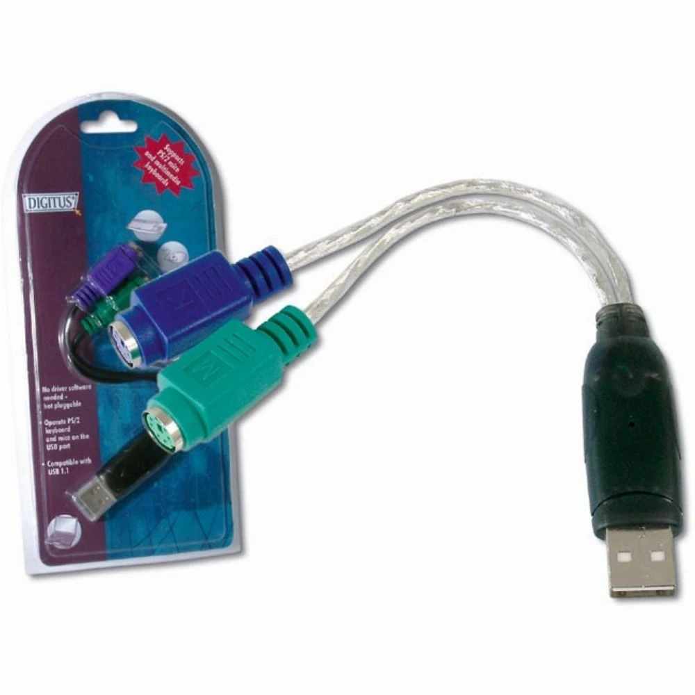 Assmann Electronic DIGITUS USB į PS2 adapteris USB A/M prie 2x Mini-DIN 6/F