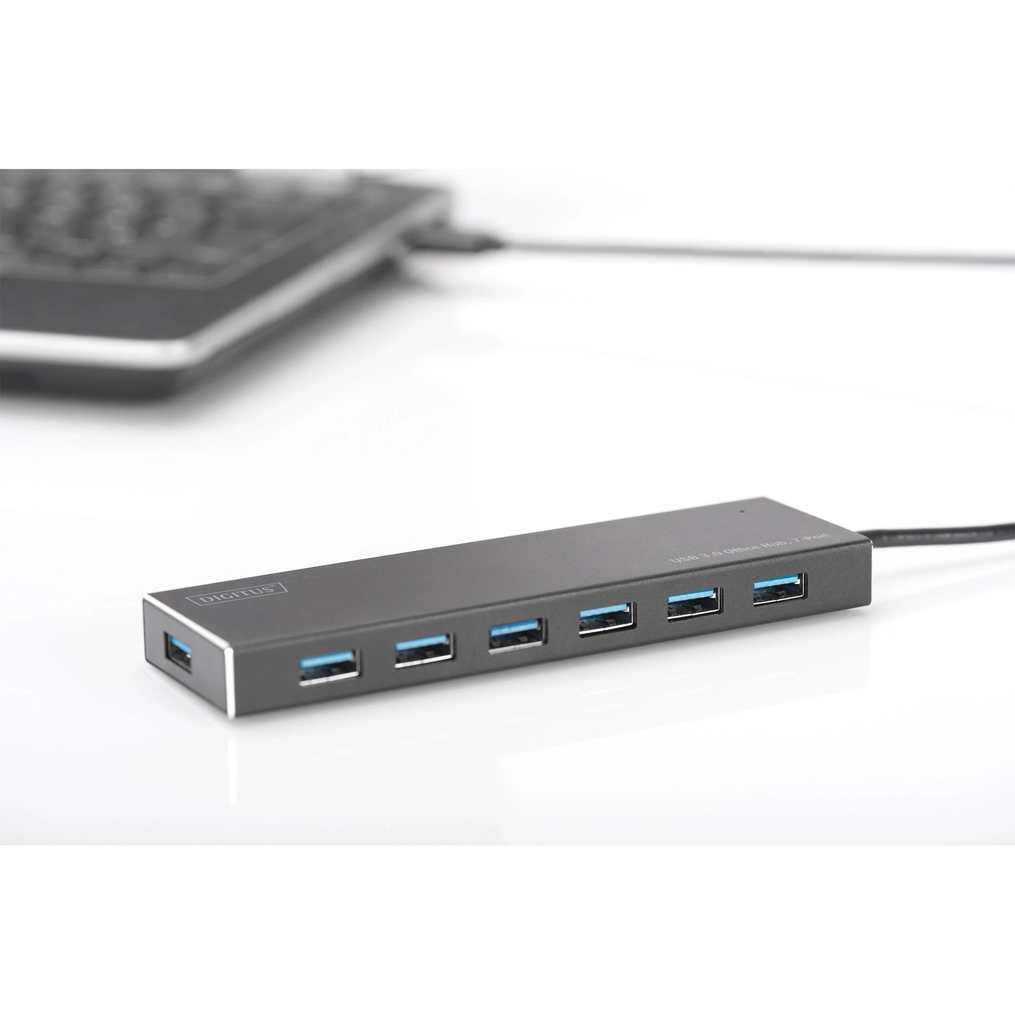 Assmann Electronic DIGITUS Hub 7 prievadų USB 3.0 SuperSpeed, maitinimo šaltinis, HQ aliuminis