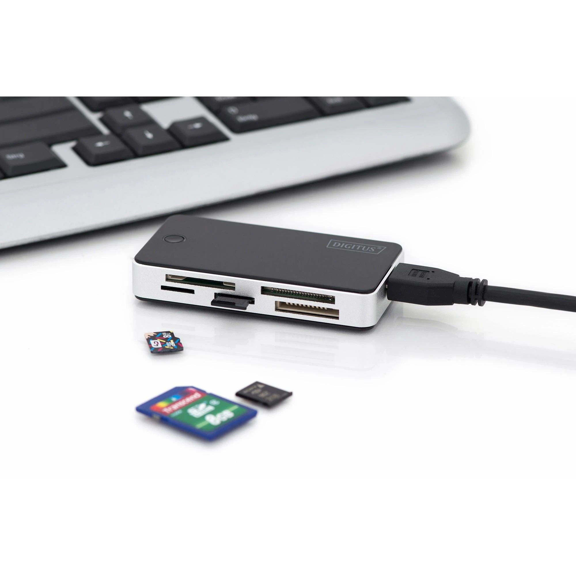 Assmann Electronic DIGITUS USB 3.0 kortelių skaitytuvo palaikymas MS/SD/SDHC/MiniSD/M2/CF/MD/SDXC kortelės 1M USB A jungties laidas