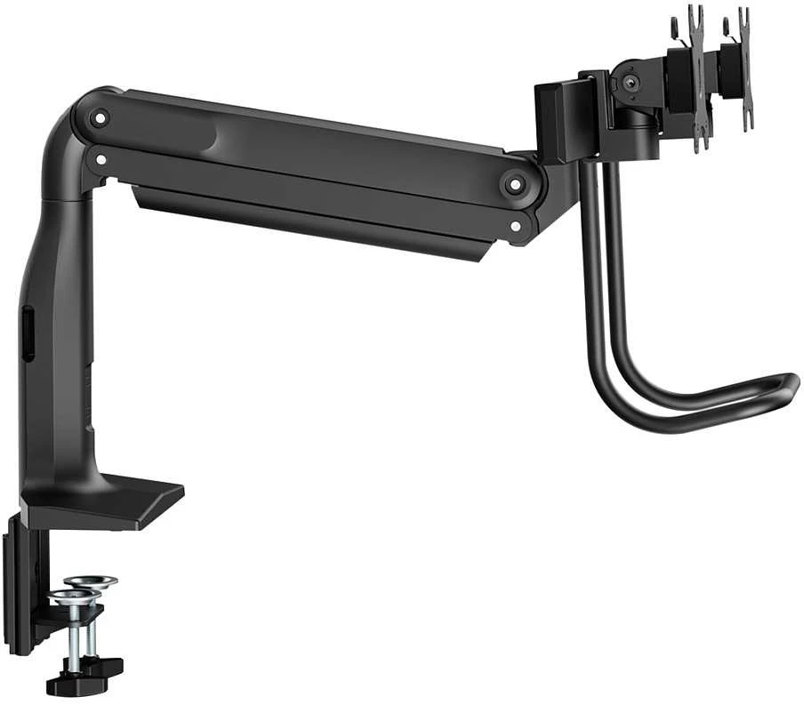 Laikiklis V7 DUAL MONITORIUS GAS SPRING MOUNT/ERGO CROSSBAR HANDLE FULL MOTION