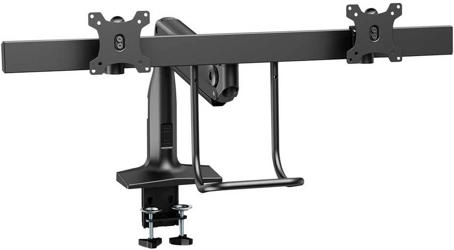 Laikiklis V7 DUAL MONITORIUS GAS SPRING MOUNT/ERGO CROSSBAR HANDLE FULL MOTION
