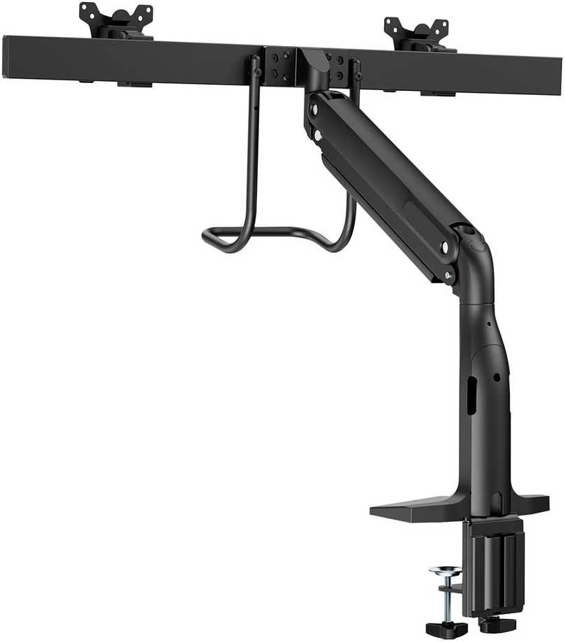 Laikiklis V7 DUAL MONITORIUS GAS SPRING MOUNT/ERGO CROSSBAR HANDLE FULL MOTION