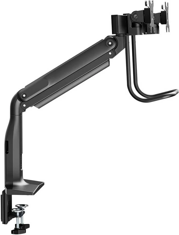 Laikiklis V7 DUAL MONITORIUS GAS SPRING MOUNT/ERGO CROSSBAR HANDLE FULL MOTION