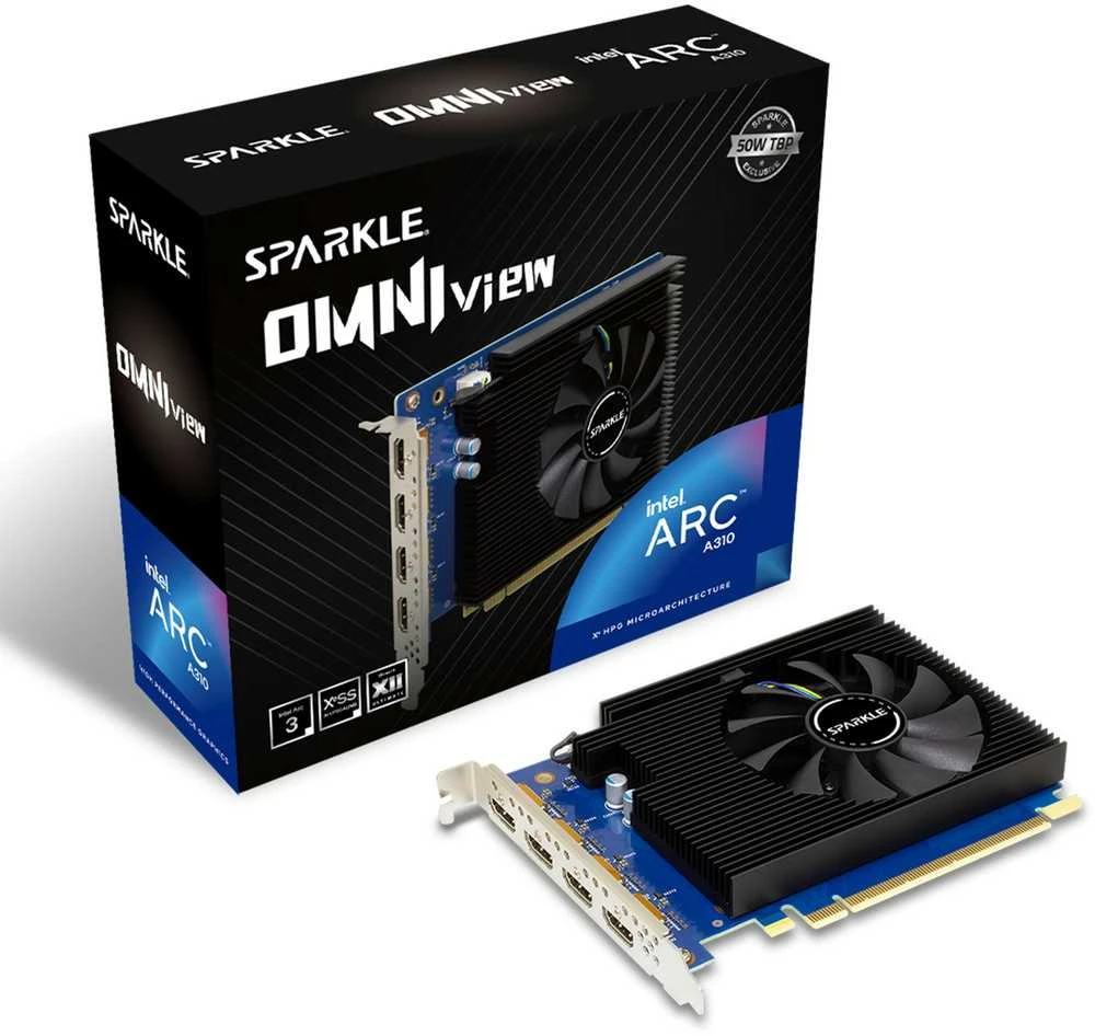 Vaizdo plokštė Grafikos plokštė Sparkle Intel Arc A310 Omni View 4GB GDDR6, Single Fan