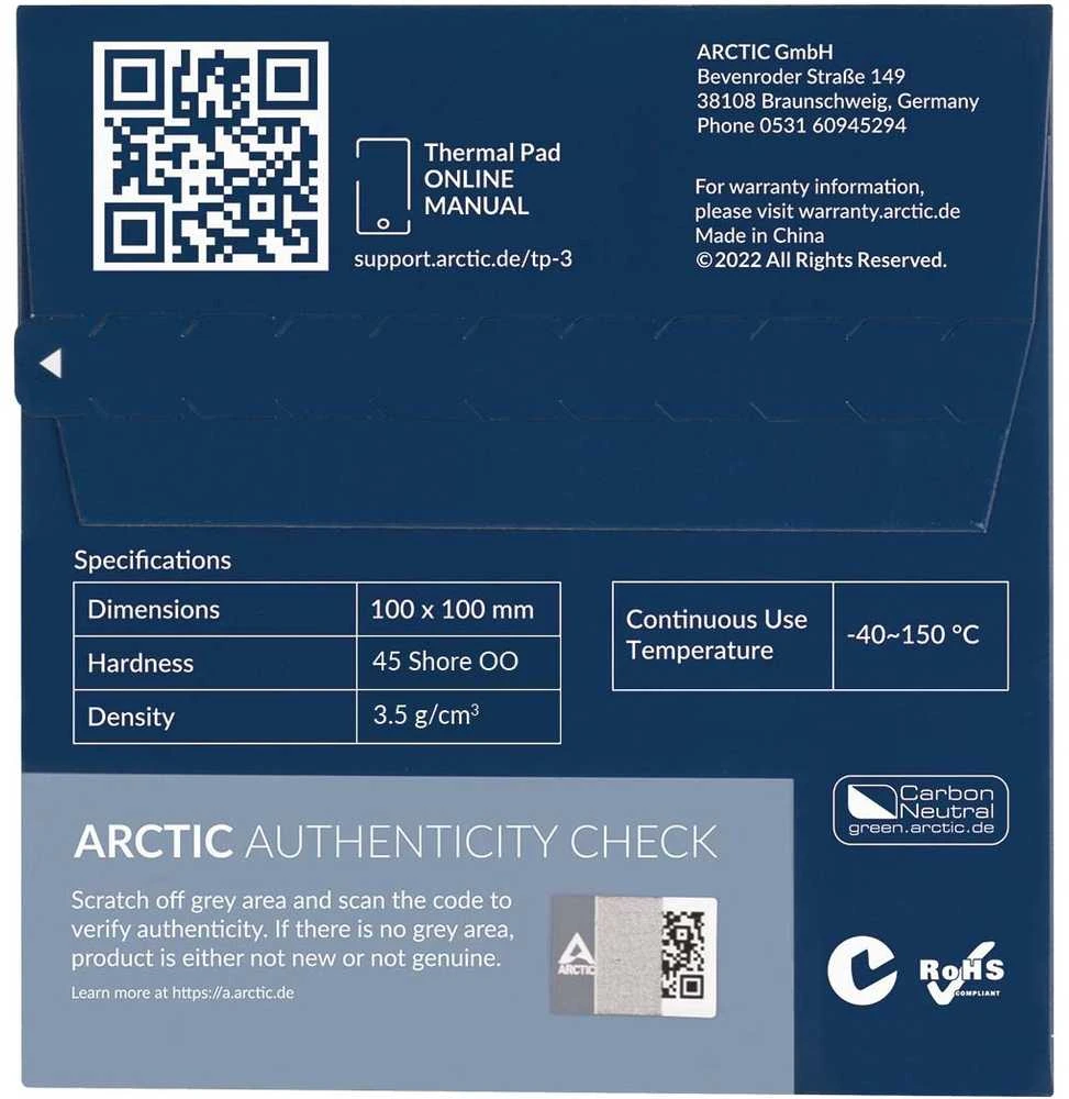 Termo padėklas ARCTIC TP-3 100x100x1.5mm