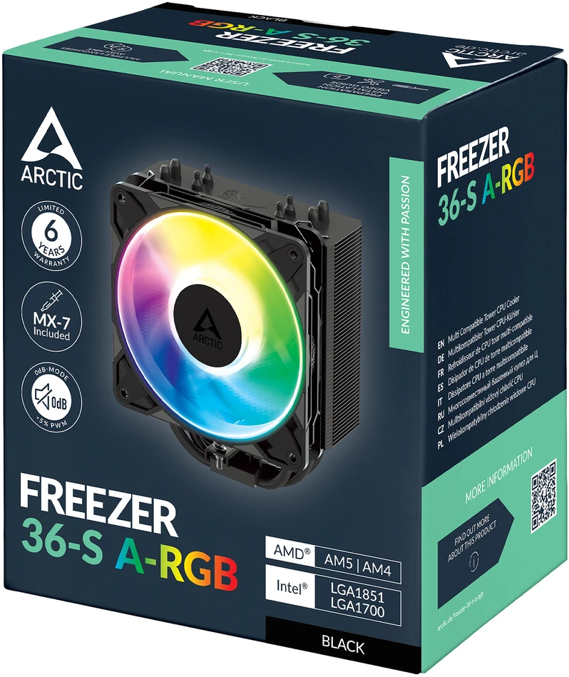 Arctic Šaldiklis 36-S A-RGB CPU Cooler – juodas