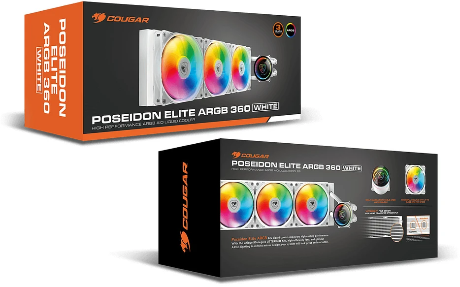 COUGAR Poseidon Elite ARGB 360 AiO Liquid Cooler, Juodas