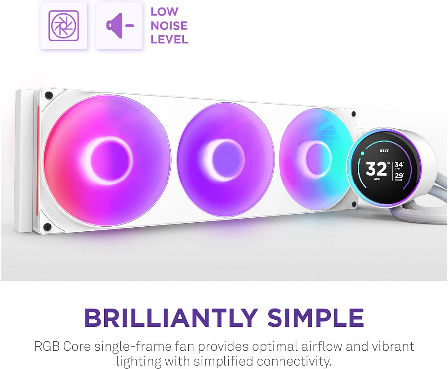 NZXT Kraken Elite 420 RGB LCD balta