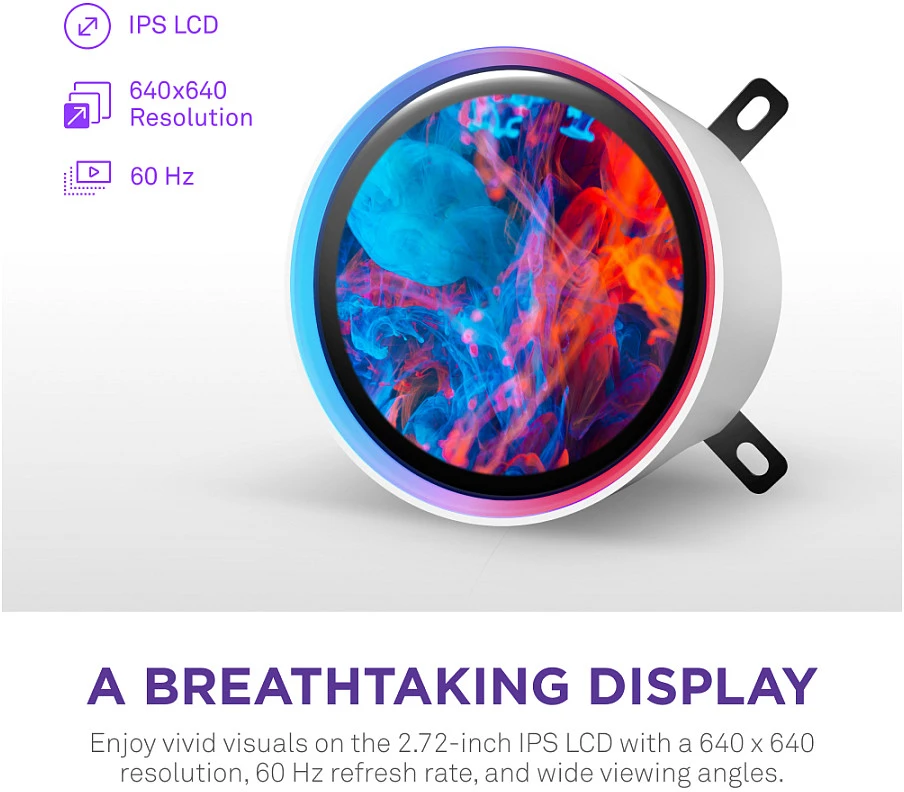 NZXT Kraken Elite 420 RGB LCD balta
