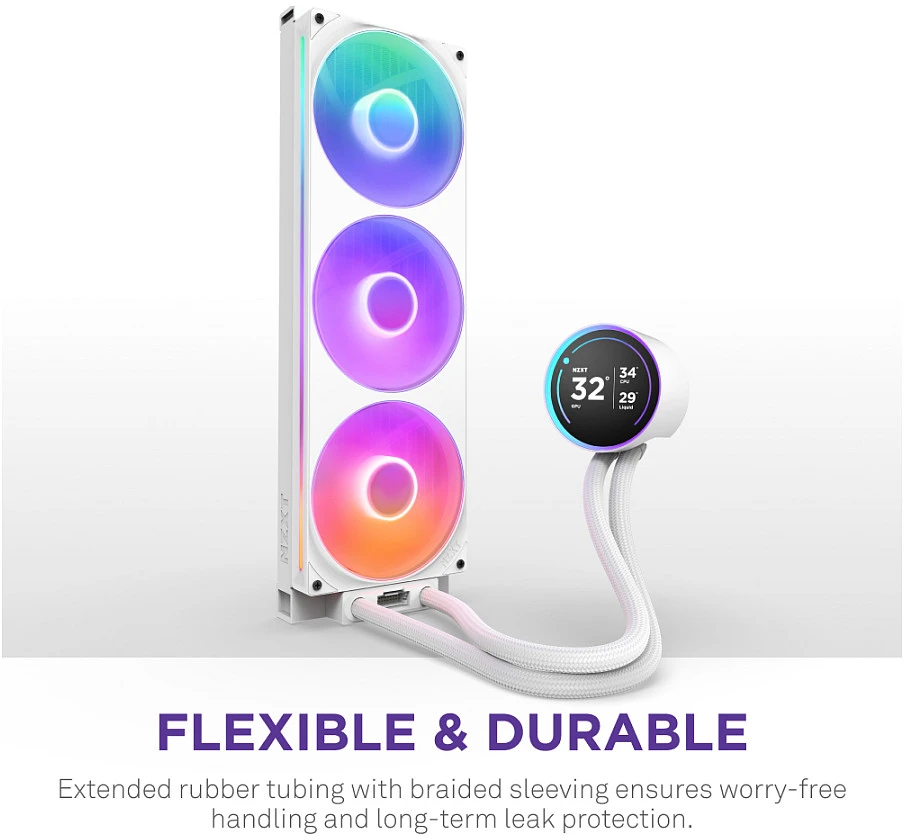 NZXT Kraken Elite 420 RGB LCD balta