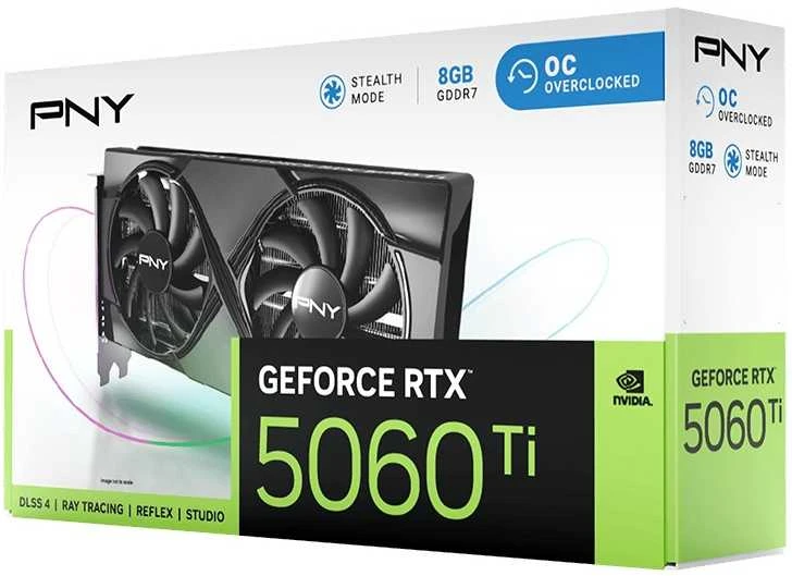 Vaizdo plokštė Grafikos plokštė PNY GEFORCE RTX 5060TI 8GB - OVERCLOCKED DUAL FAN