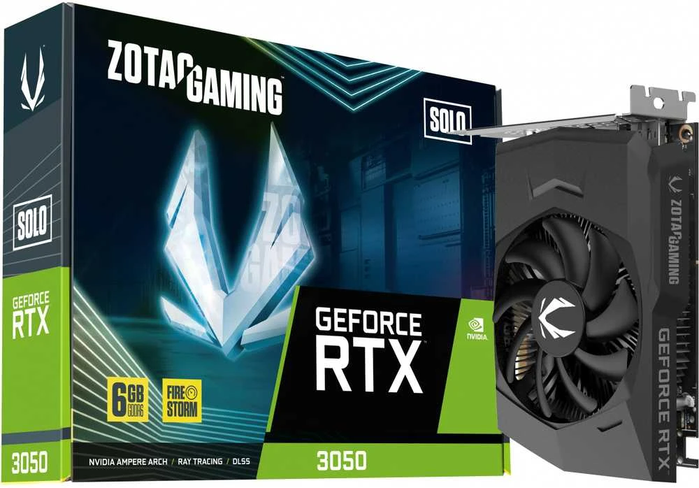 „Zotac žaidimų vaizdo plokštė GeForce RTX 3050 Solo“, 6144 MB GDDR6