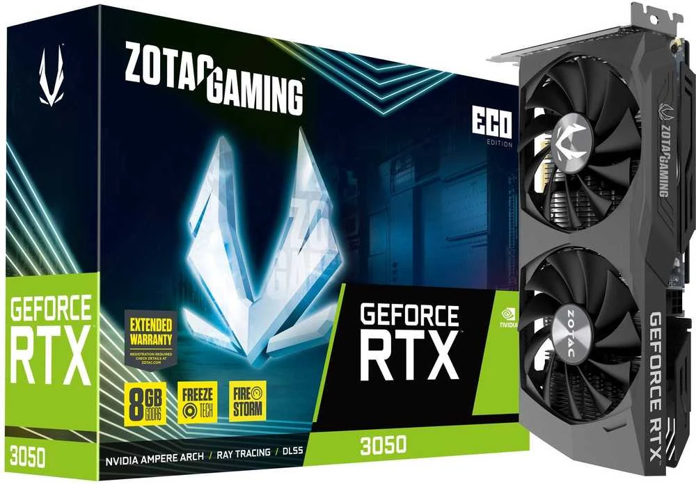 Vaizdo plokštė ZOTAC GEFORCE RTX 3050 ECO/8GB GDDR6