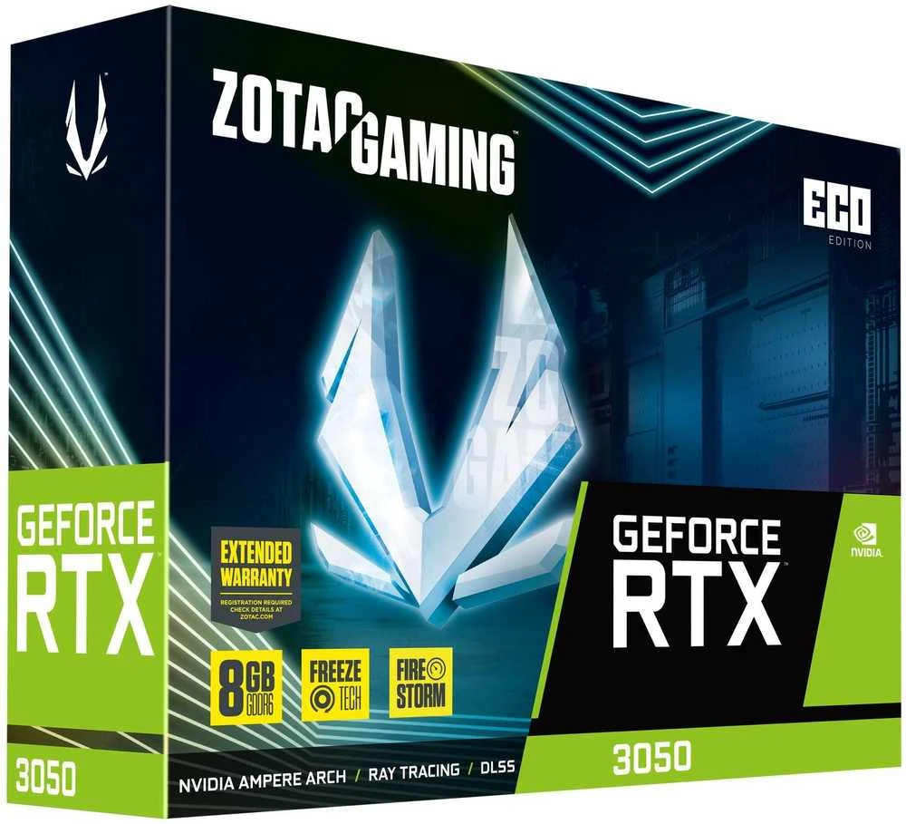 Vaizdo plokštė ZOTAC GEFORCE RTX 3050 ECO/8GB GDDR6