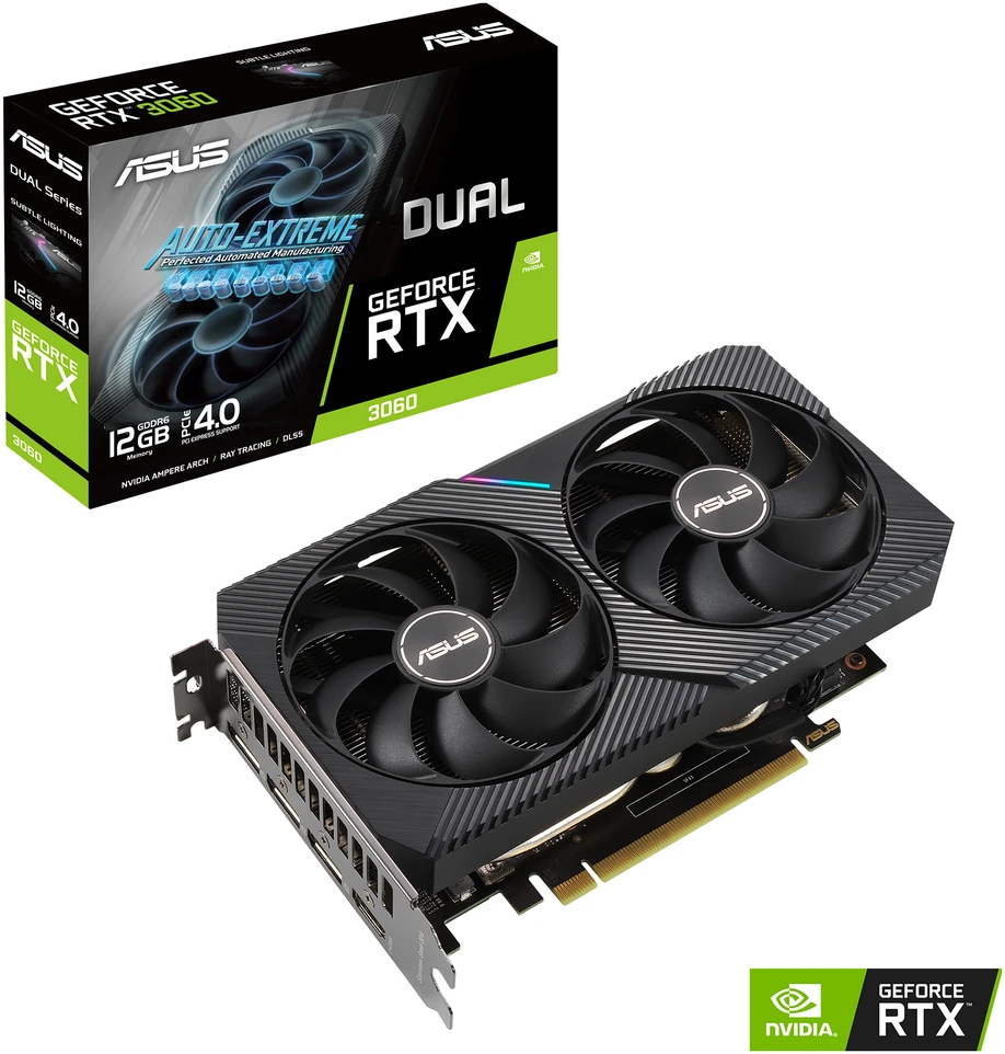 Vaizdo plokštė ASUS Dual -RTX3060-12G-V2 NVIDIA GeForce RTX 3060 12 GB GDDR6