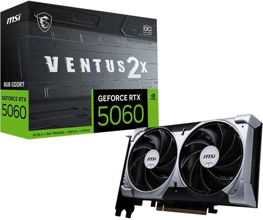 Vaizdo plokštė MSI GeForce RTX 5060 8G VENTUS 2X OC NVIDIA 8 GB GDDR7