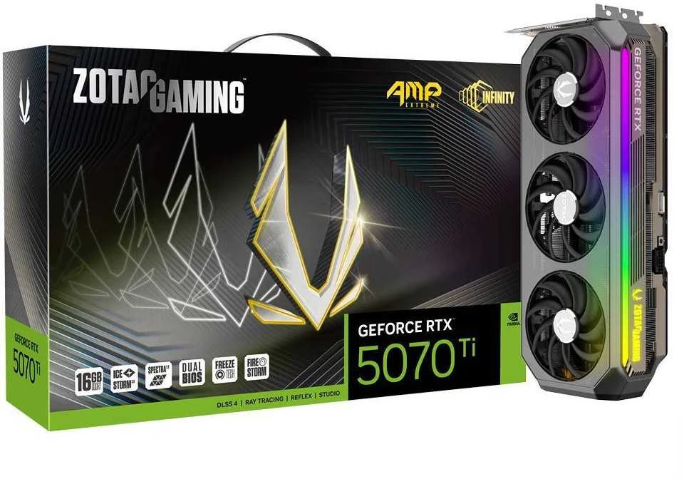 Vaizdo plokštė Zotac GeForce RTX 5070 Ti AMP Extreme INFINITY 16GB DLSS 4