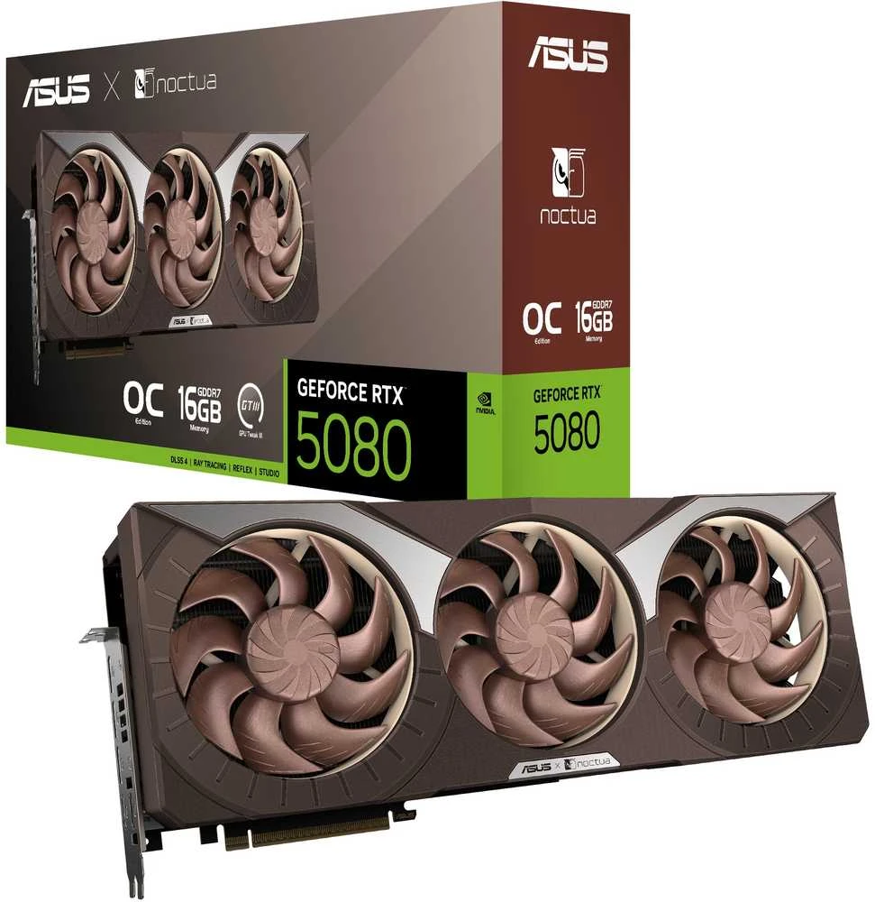 Vaizdo plokštė ASUS GeForce RTX 5080 NOCTUA OC 16GB DLSS 4