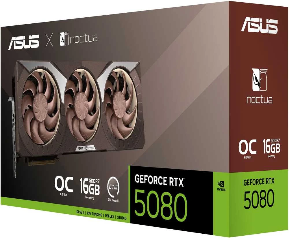Vaizdo plokštė ASUS GeForce RTX 5080 NOCTUA OC 16GB DLSS 4