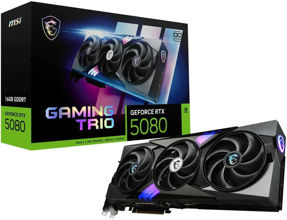 Vaizdo plokštė MSI GeForce RTX 5080 16G GAMING TRIO OC DLSS4