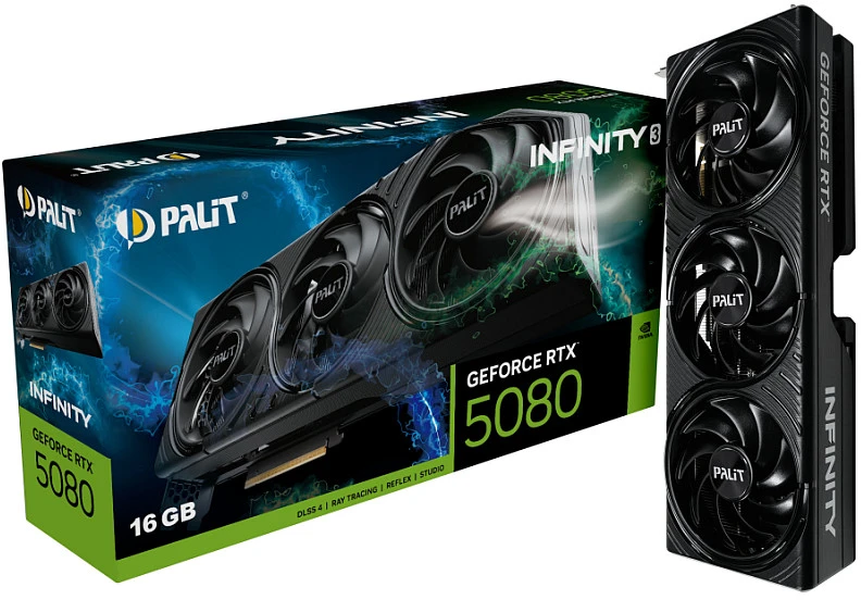 Vaizdo plokštė Xpertvision Palit RTX5080 INFINITY 3 16GB GDDR7 256bit 3-DP HDMI NVIDIA GeForce RTX 5080