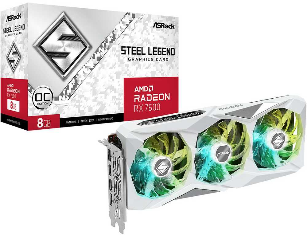 Vaizdo plokštė ASRock Radeon RX 7600 Steel Legend OC 8GB GDDR6