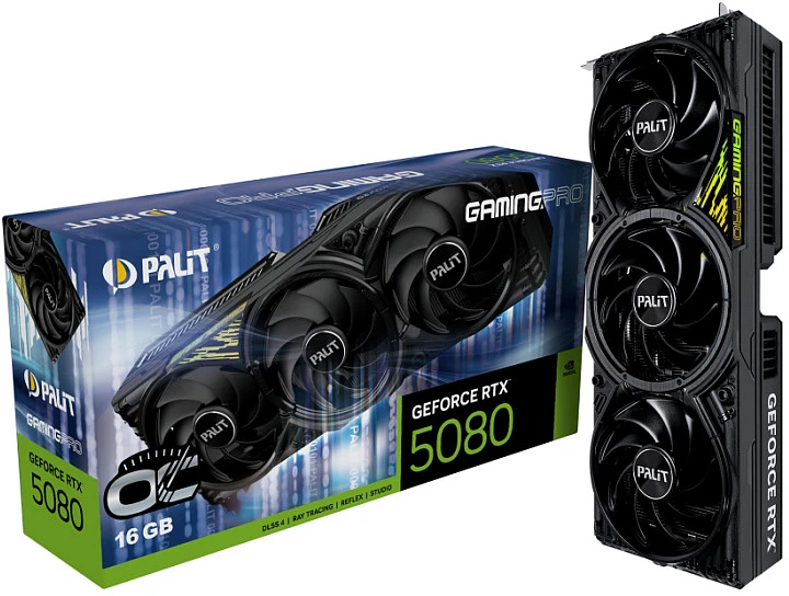Vaizdo plokštė Grafikos plokštė Palit GeForce RTX 5080 GamingPro OC V1 16GB GDDR7 DLSS4 (NE75080S19T2-GB2031Y)