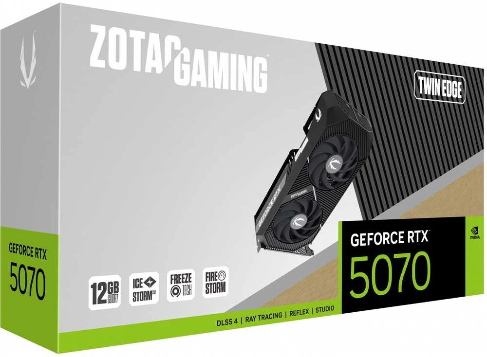 Vaizdo plokštė „Zotac GAMING GeForce RTX 5070 Twin Edge“ NVIDIA 12 GB GDDR7
