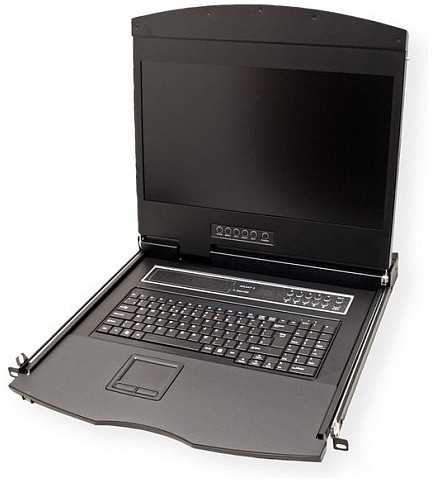 Konsolė KVM Value Konsolė KVM 19, 48 cm (19) TFT (16:9), VGA, USB, układ klawiatury niemiecki