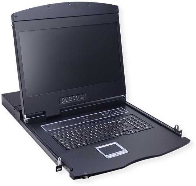 Konsolė KVM Value Konsolė KVM 19, 48 cm (19) TFT (16:9), VGA, USB, układ szwajcarski (CH)