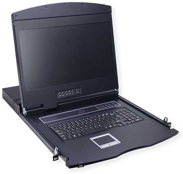 Przełącznik Value Przełącznik KVM 19, 8 portów, 48 cm (19) TFT (16:9), VGA, USB, klaviatūra UK