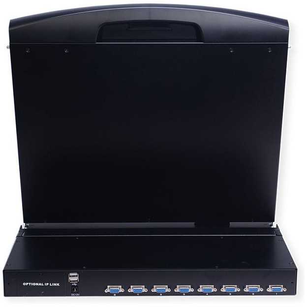Przełącznik Value Przełącznik KVM 19, 8 portów, 48 cm (19) TFT (16:9), VGA, USB, klaviatūra UK