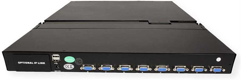 Przełącznik Value Przełącznik KVM 19, 8 portów, 48 cm (19) TFT (16:9), VGA, USB, szwajcarska klaviatūra