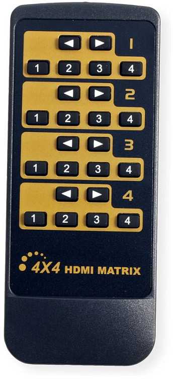 Dėklas Value Przełącznik matrycowy VALUE HDMI, 4x4, 4K60Hz, su pultu zdalnego sterowania