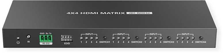 Dėklas Value Przełącznik matrycowy VALUE HDMI, 4x4, 4K60Hz, su pultu zdalnego sterowania