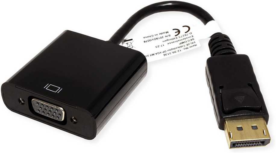 Adapteris AV Value Adapteris DisplayPort-VGA, DP męski - VGA żeński, pasywny