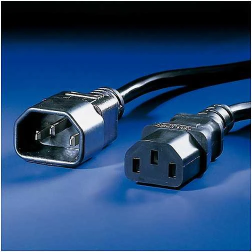 Value Vertė IEC maitinimo kabelis 1 m juoda (Maitinimo kabelio ilgintuvas IEC 60320 C14 iki IEC 60320 C13)