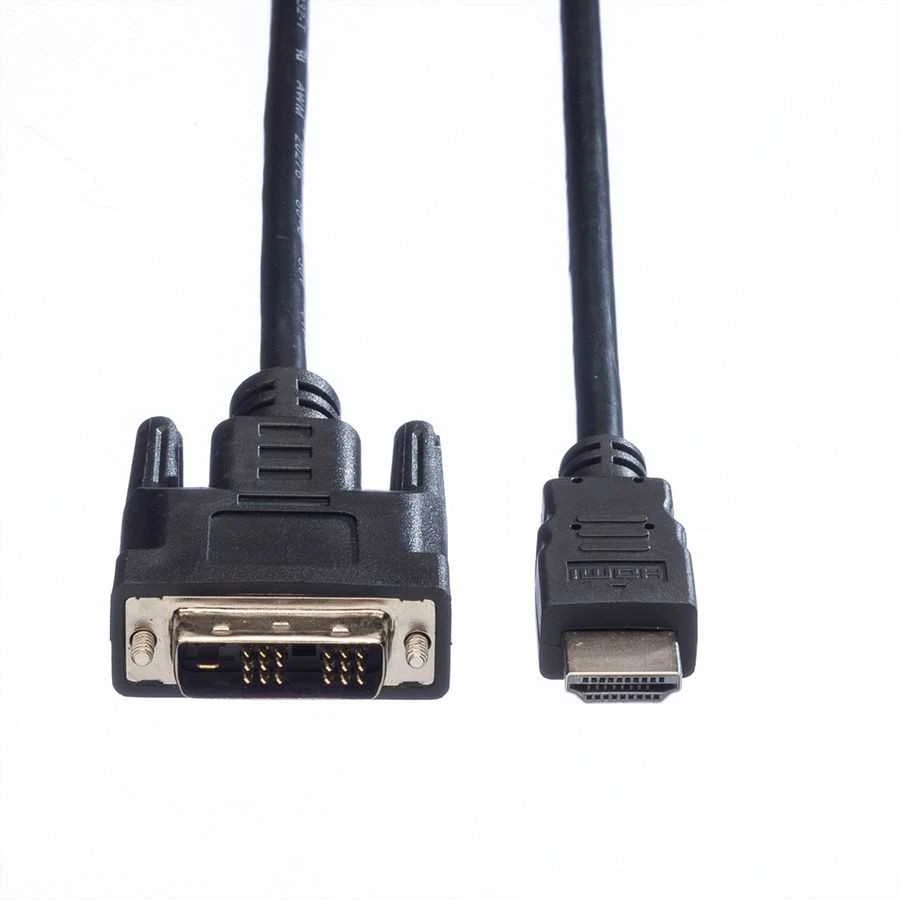 DVI-D į HDMI 1.5m laidas jungtimis į priekį