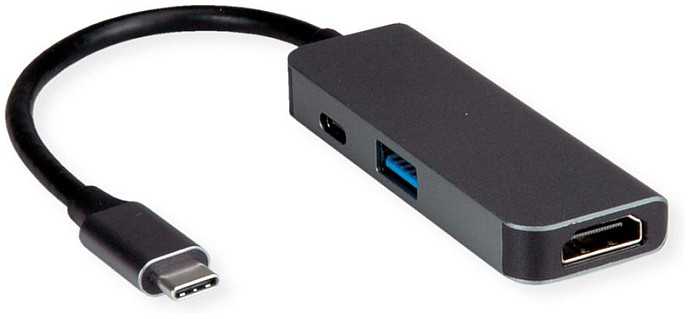 Value Adapteris AV vertė VERTĖ C tipo USB adapteris - HDMI + USB 3.2 Gen 1 A + PD tipas C