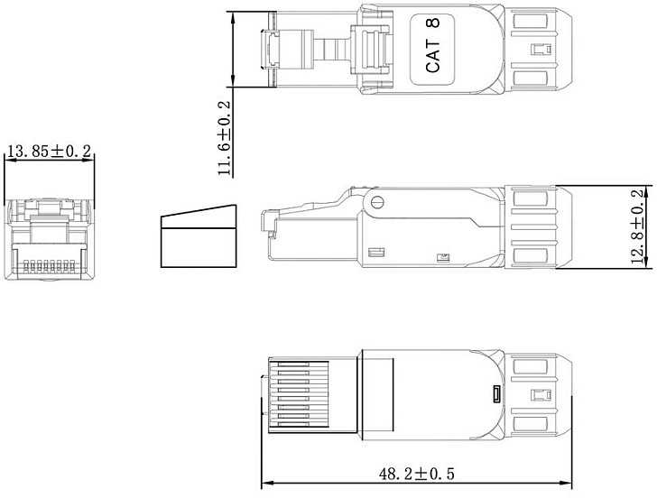 Value Złącze polowe RJ-45 Cat.8 (Klasa I)