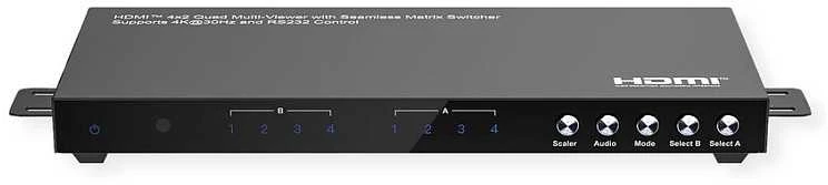 VALUE Matrica HDMI, 4x2, 4K30Hz, QUAD Multi-Viewer, sklandus perjungimas