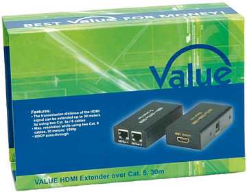 Triton VALUE AV signalo perdavimo sistema HDMI plėtinys per Cat.5, maks. 25 m