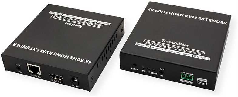 Przełącznik Value VALUE Przedłużacz KVM przez Cat. 6/6A, HDMI, 4K@60Hz, maks. 120m