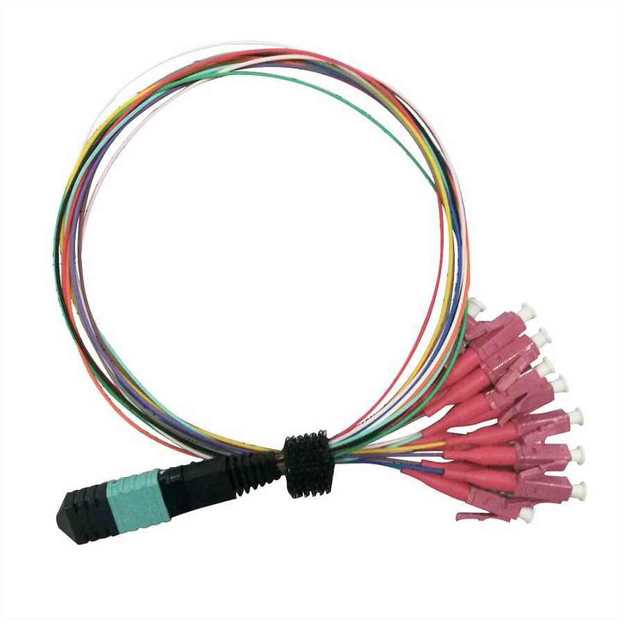Value VALUE MPO Fanout Kabelis 50/125m OM4, MPO/12x LC, violetinė, 2 m