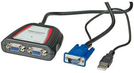 Secomp VALUE Portabler dvigubas VGA vaizdo skirstytuvas 250MHz - 14.99.3523